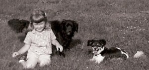 That would be me ... with Blackie and her pup Tippy. Tippy was our first family dog, 1961 or so.